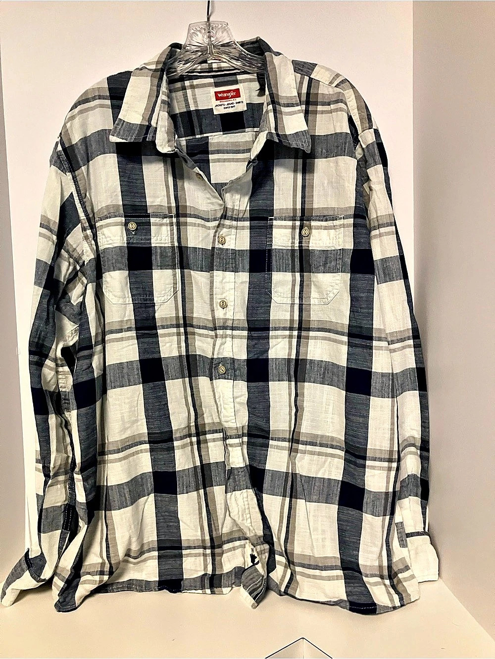 Wrangler Indigo Plaid Cotton Shirt Size 2XL